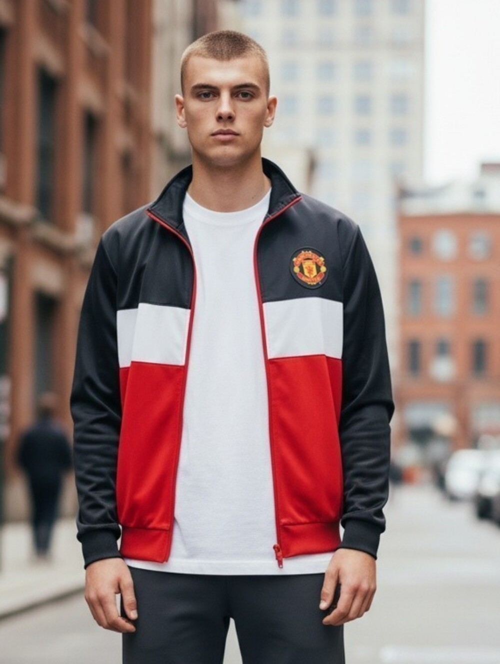Vtg Manchester United Adults Size Large Soccer Track Jacket Urban Wear